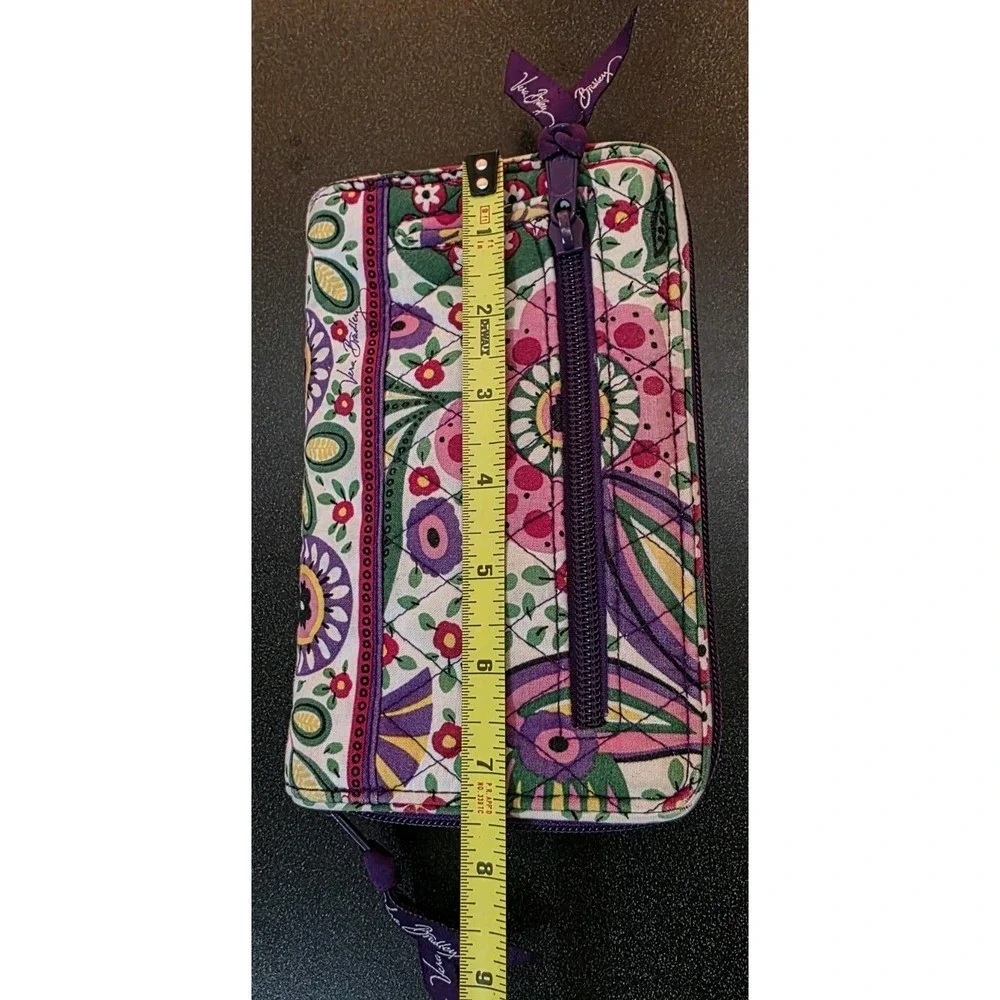 Vera Bradley Wallet‎ Viva La Vera Full Size Twist Lock Purple Lined ID Holder - Picture 6 of 7